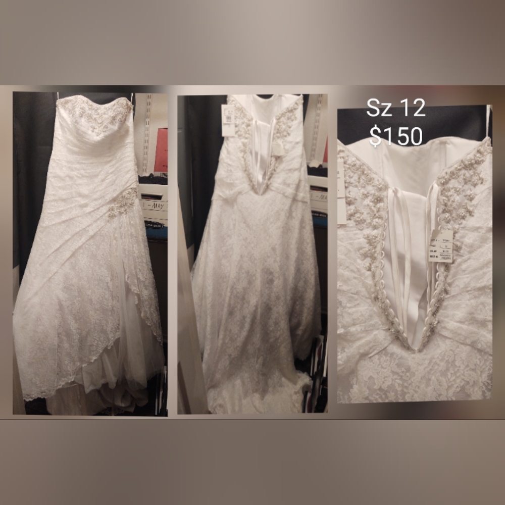David's Bridal White Wedding Dress